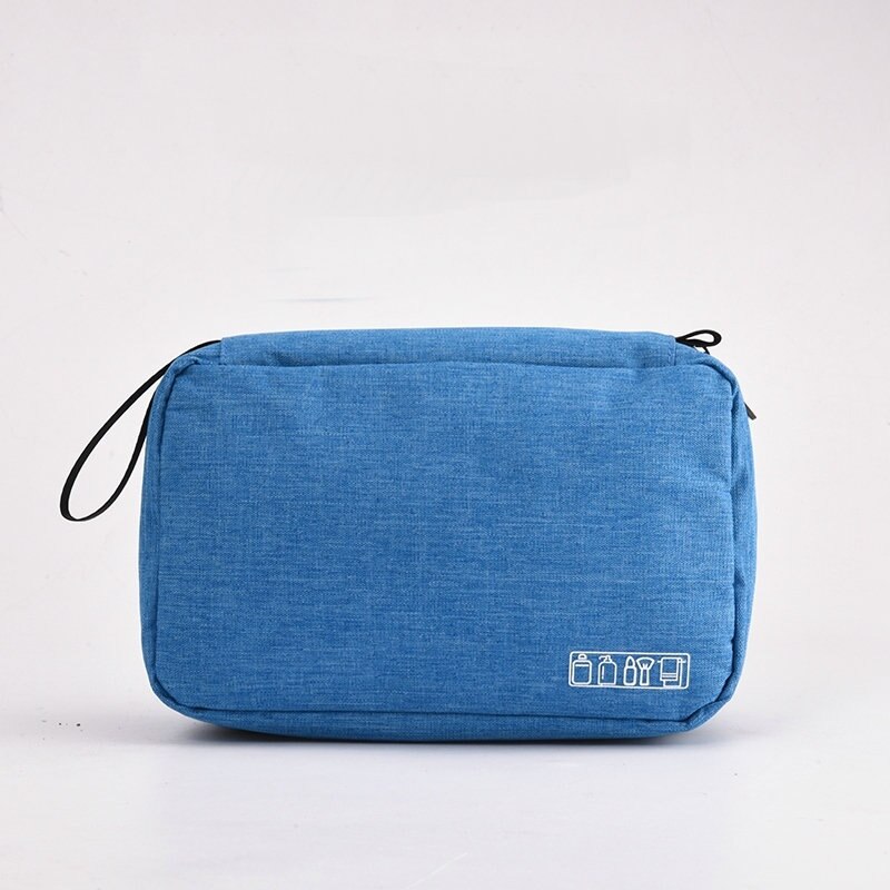 Bolsa de aseo de viaje para hombre y mujer, bolsa de maquillaje, neceser plegable, organizador de baño y ducha, artículos de aseo: Blue Toiletry Bag