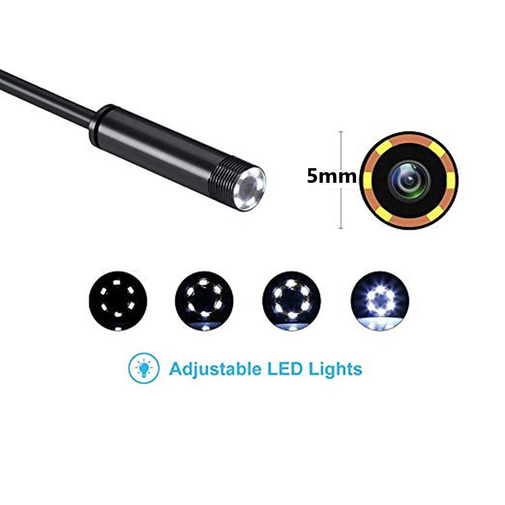 1m 1.5m 2m endoskop kamera hd usb endoskop med 6 led myk kabel vanntett inspeksjonsboreskop for android pc