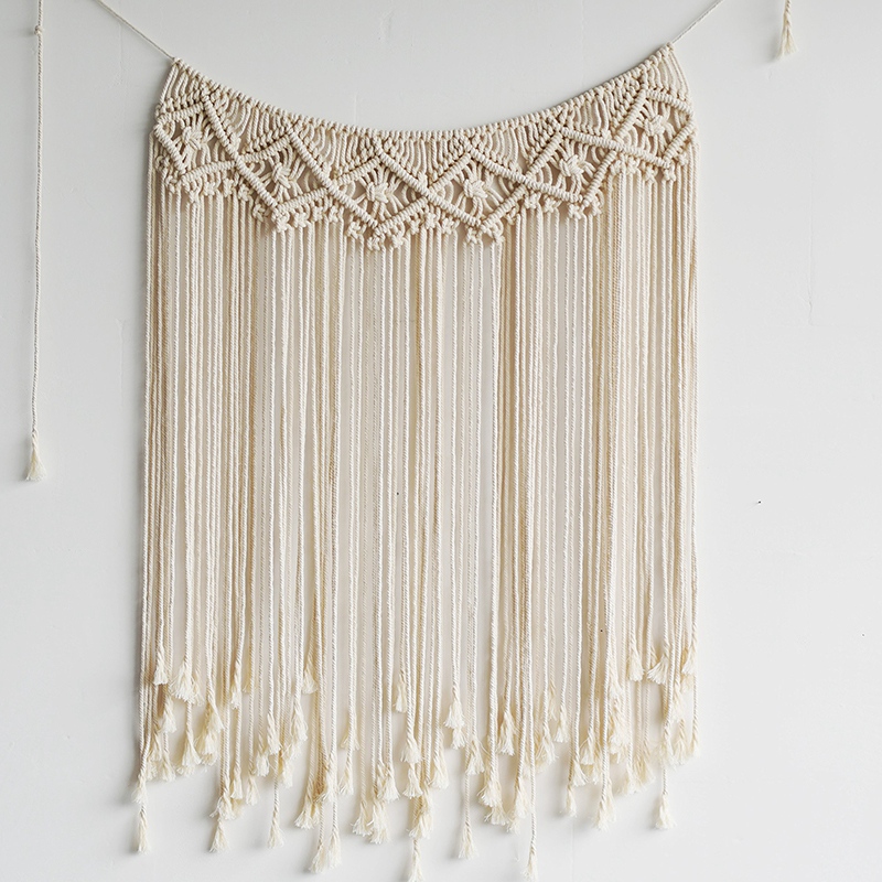 Macramé tenture murale rideau Boho Chic rideaux toile de fond tissé mur tapisserie bohème Art maison décor Boho tapisserie à la main