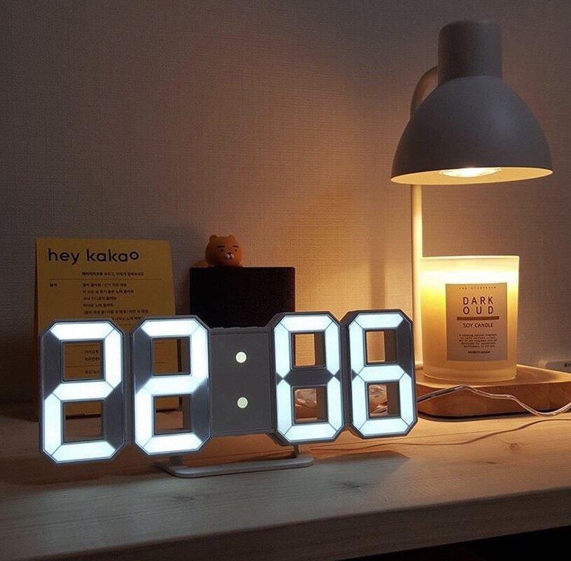 Nordic Digitale Wekkers Muur Opknoping Horloge Snooze Functie Tafel Klok Kalender Thermometer Display Kantoor Elektronische Horloge