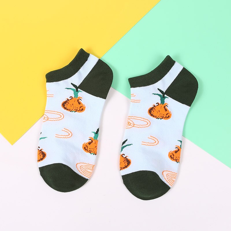 Söta strumpor kvinnor sommar tecknad tryckt bomull korta roliga strumpor män glada ankel unisex strumpor meias calcetines: Apa / 39-44 euro usa 7-9.5