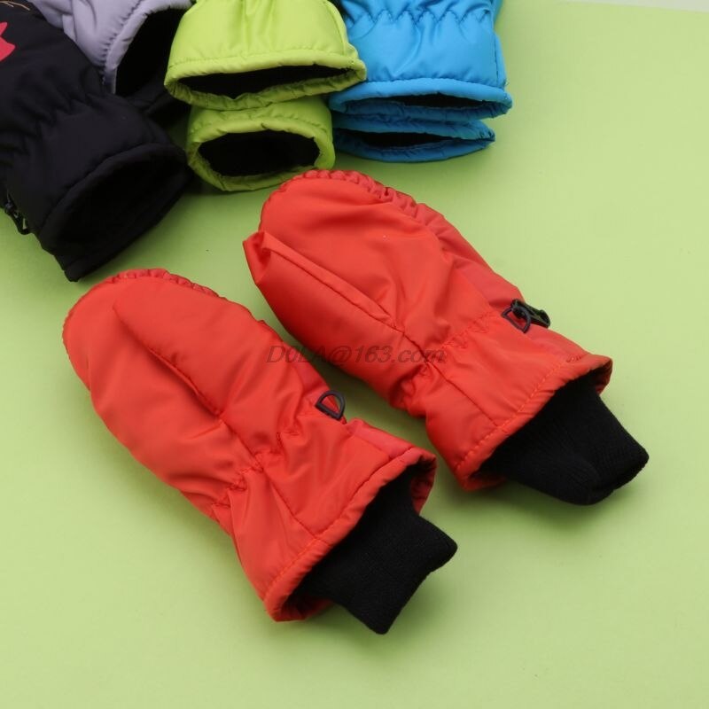 Guantes de esquí de invierno cálido para niños y niñas guantes antideslizantes resistentes al viento resistentes al agua extendidos en la muñeca