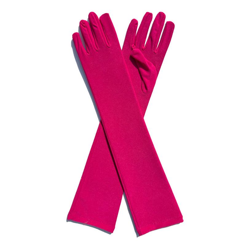 Manoplas para mujer, guantes elásticos de seda de leche para mujer, Festival, , grupo, espectáculo, Bar, baile, guantes de vestir, guantes de 45Cm de largo C013: YELLOW