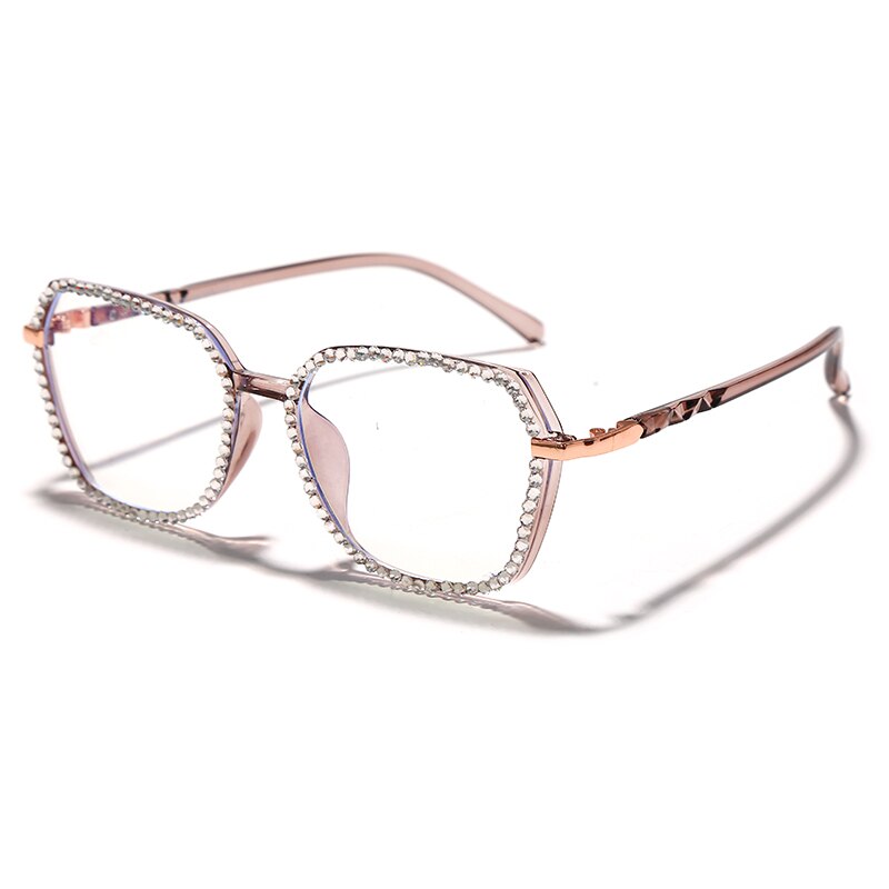 Diamond Eyeglasses Eye Protection Bluelight Glasses Women Luxury Rhinestone Eyeglass Optical Reading Glasses Clear Sunglasses: 4