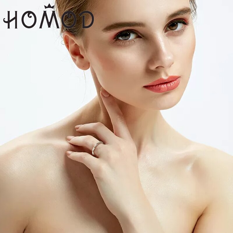 Homod Zilver Kleur Twist Klassieke Zirconia Bruiloft Engagement Ring Voor Vrouw Oostenrijkse Kristal Ringen Bague Femme