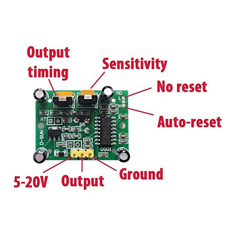 5 stks HCSR501 PIR Infared Sensor Pyroelektrische Motion Sensor Body