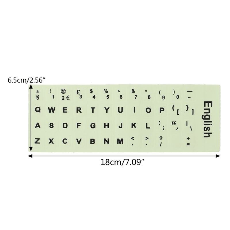 Luminous Waterproof Keyboard Stickers Fluorescent Keyboard Stickers Protective Film Layout with Button Letters for English key