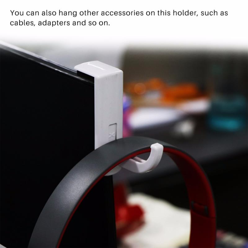 Hörlurshållare hörlurar hållbart headset hängare hållare krok med tejp klistermärke för skrivbord pc display monitor hörlurar tillbehör
