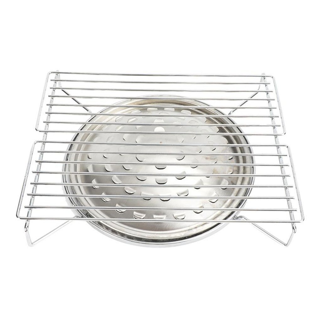 Folding Stainless Steel BBQ Grill Portable Camping Grills Outdoor Charcoal BBQ Grill Rack Barbecue Accessories Kitchen Tools