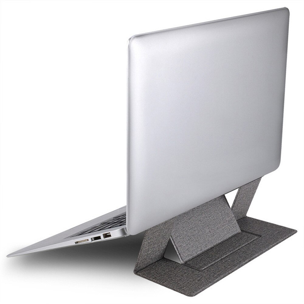Bærbar Justerbar Laptop Stand - Usynlig Foldbar Stand Desktop Højdeforøgelse Funktion Tablet Holder til iPad MacBook Laptops: Grå