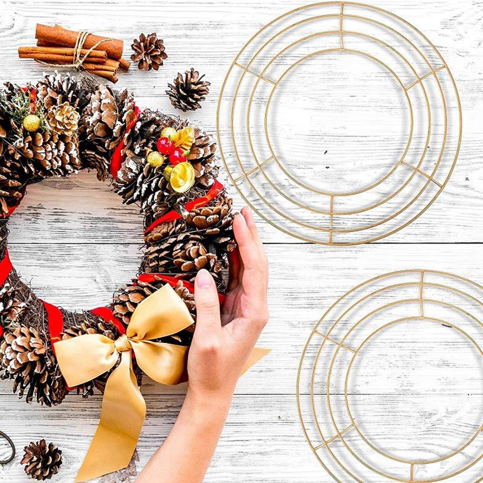 Metal Round Wire Wreath Frame Floral Arrangement Craft DIY Thanksgiving