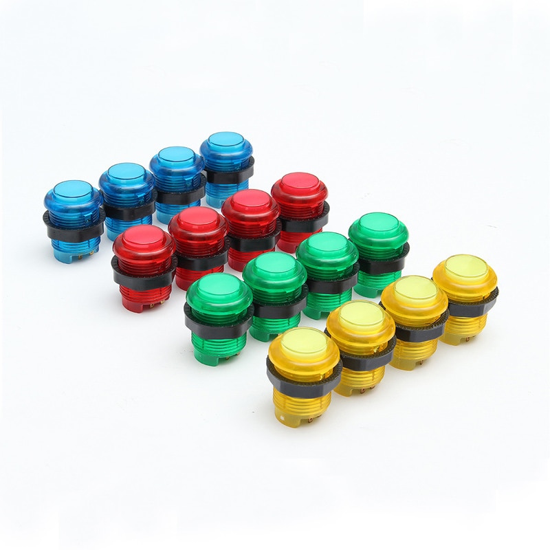Tilbehørssett usb gjør-det-selv arkade-joystick-sett 20 led-arcade-knapper med 2 joysticks og 2 usb-encoder-joypad-spillsett med led