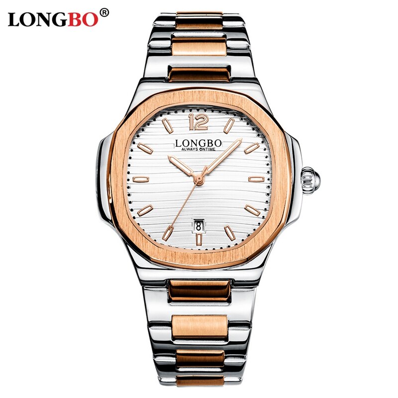 Longbo Gelegeerd Staal Mannen Horloge Chronograaf Heren Top Luxe Gouden Horloges Mannen quartz Horloge