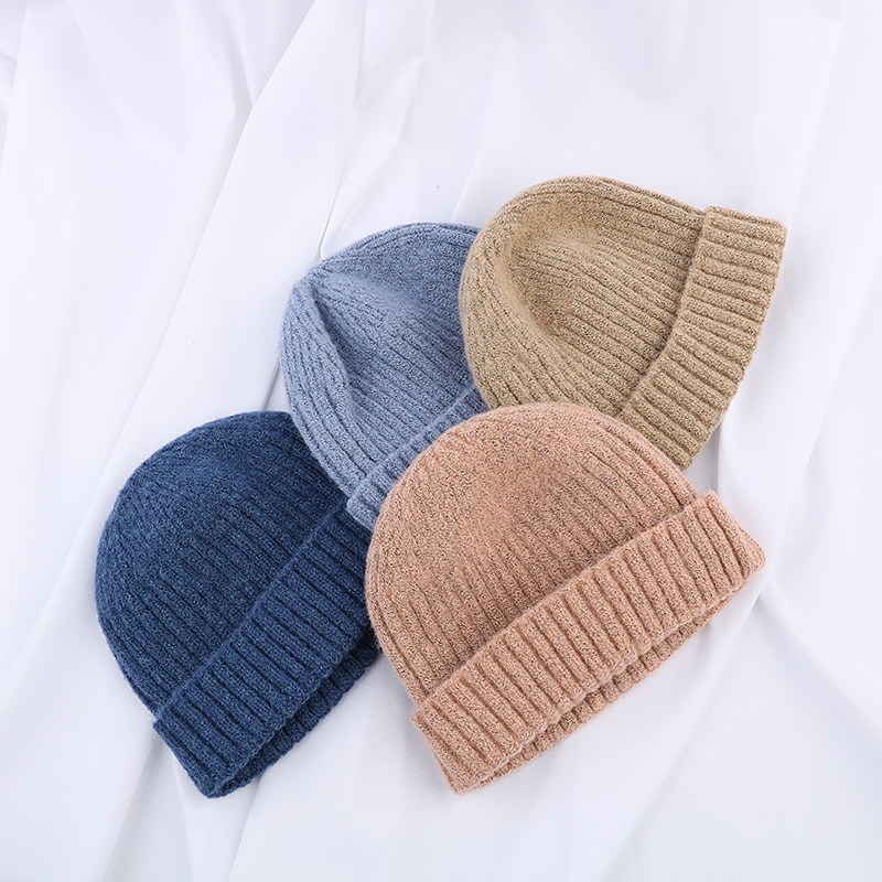 Mode Mannen Beanie Winter Gebreide Muts Jongen Skullcap Sailor Cap Manchetten Retro Navy Korte Hoed Effen Kleur Unisex herfst Warm Cap