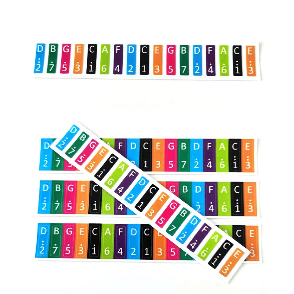 5Pcs Kalimba Schaal Stickers Duim Vinger Piano Key Note Stickers Percussie Muziekinstrument Accessoires Voor Beginners Learner