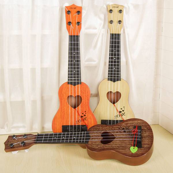 Musikinstrument mini ukulele børn guitar legetøj skole spille spil farve tilfældig