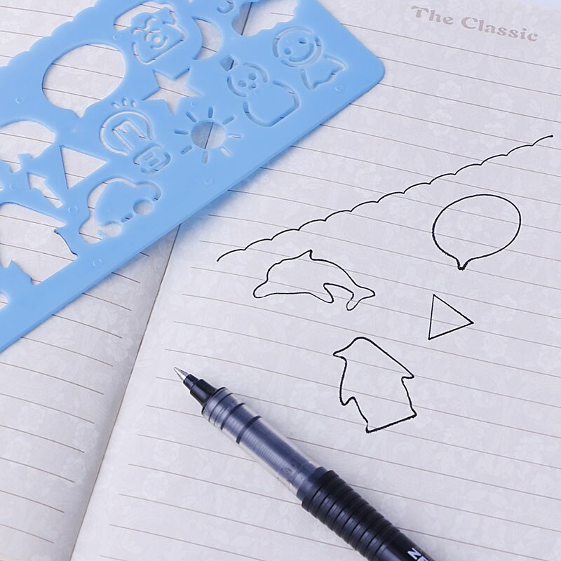 4x Plastic Animals Vehicles Instruments Stencil Set For Kids Art Painting G92E