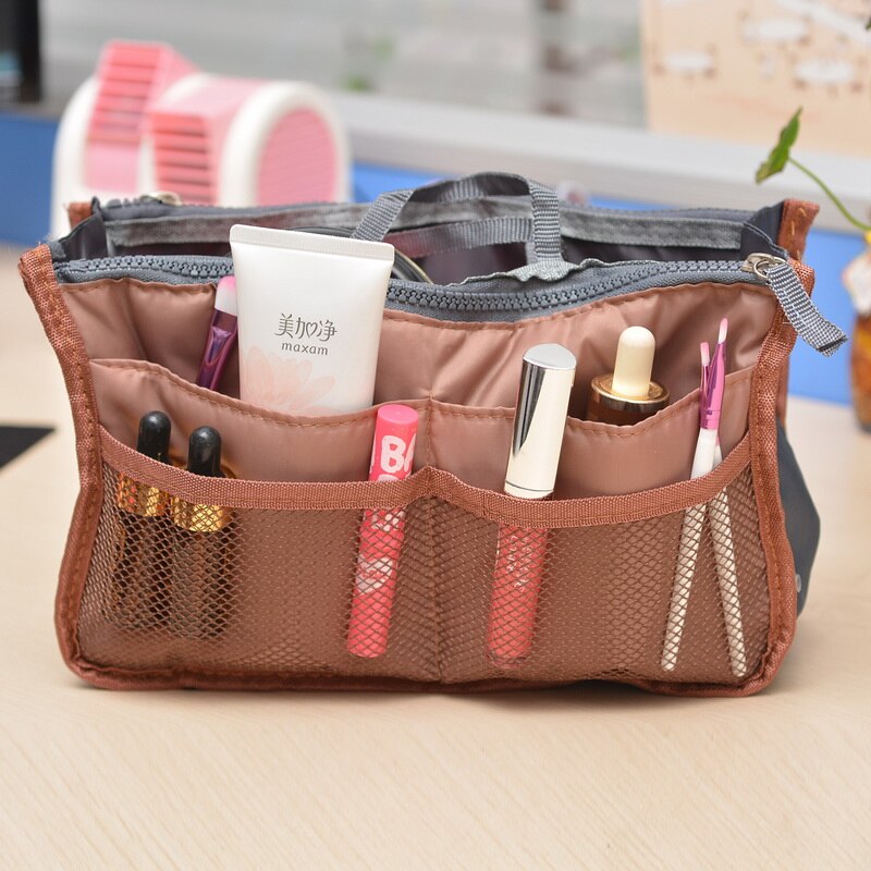 Urijk High Capacity Portable Useful Zipper Storage Bag Travel Handbag Women Cosmetic Storage Bag Organizer Makeup Casual