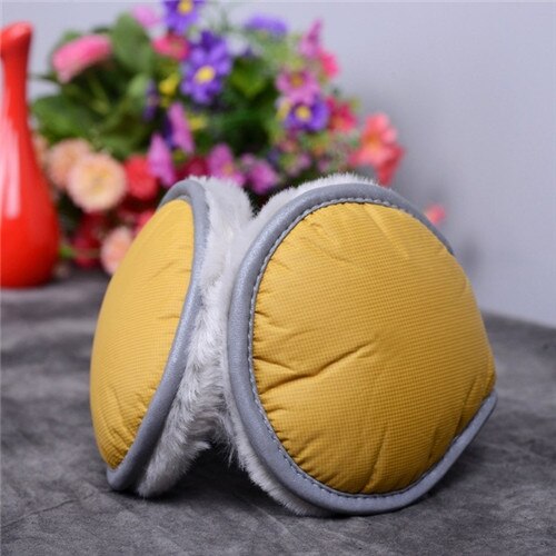 Vattentäta varma hörselkåpor vintervikbara reflekterande hörselskydd täcker kyltåliga justerbara hörselkåpor: Gul