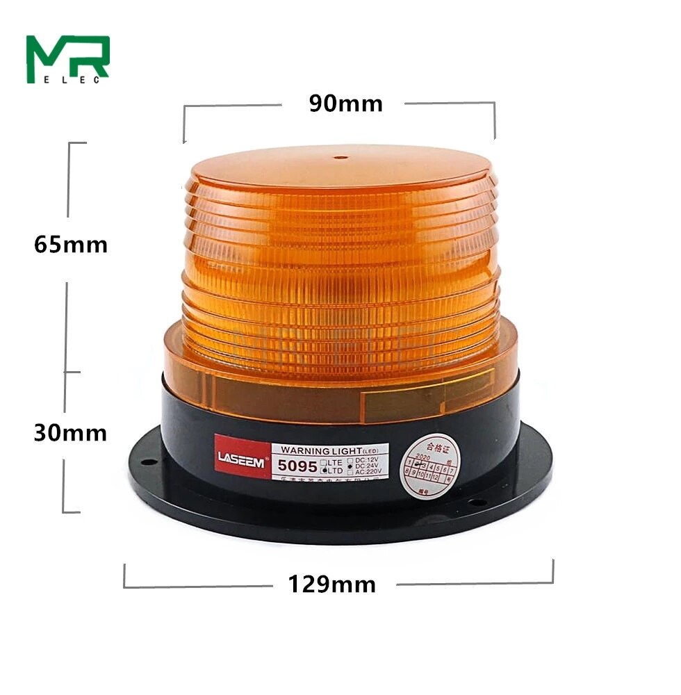 N-5095 12V/24V Sigarettenaansteker Signaal Waarschuwingslampje Rolling Led Knippert Noodverlichting Baken Lamp Met magnetische Gemonteerd