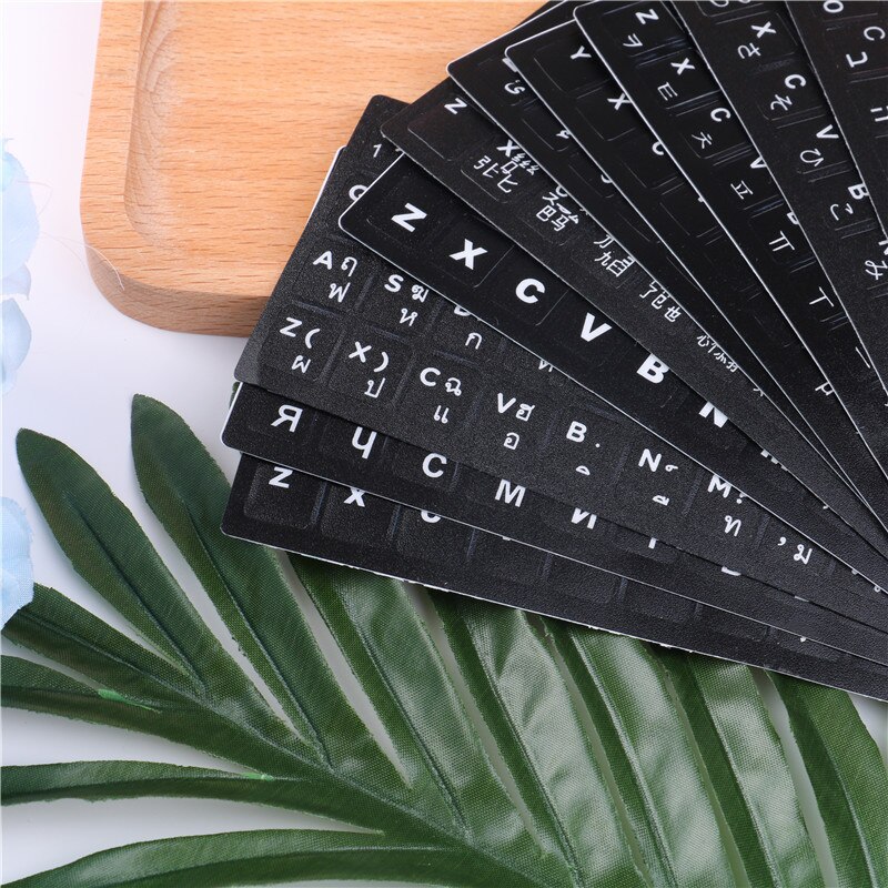1PC Standard Waterproof 12Styles Language Keyboard Stickers Layout With Button Letters Alphabet For Computer Keyboard Protective