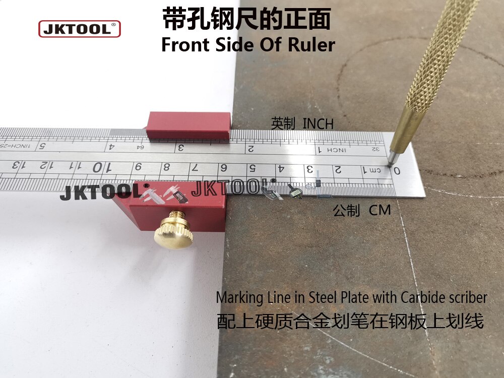 Ruler stop Scribing Ruler Marking gauge Stainless Steel Woodworking Marking Gauge Marking tools Layout Tool