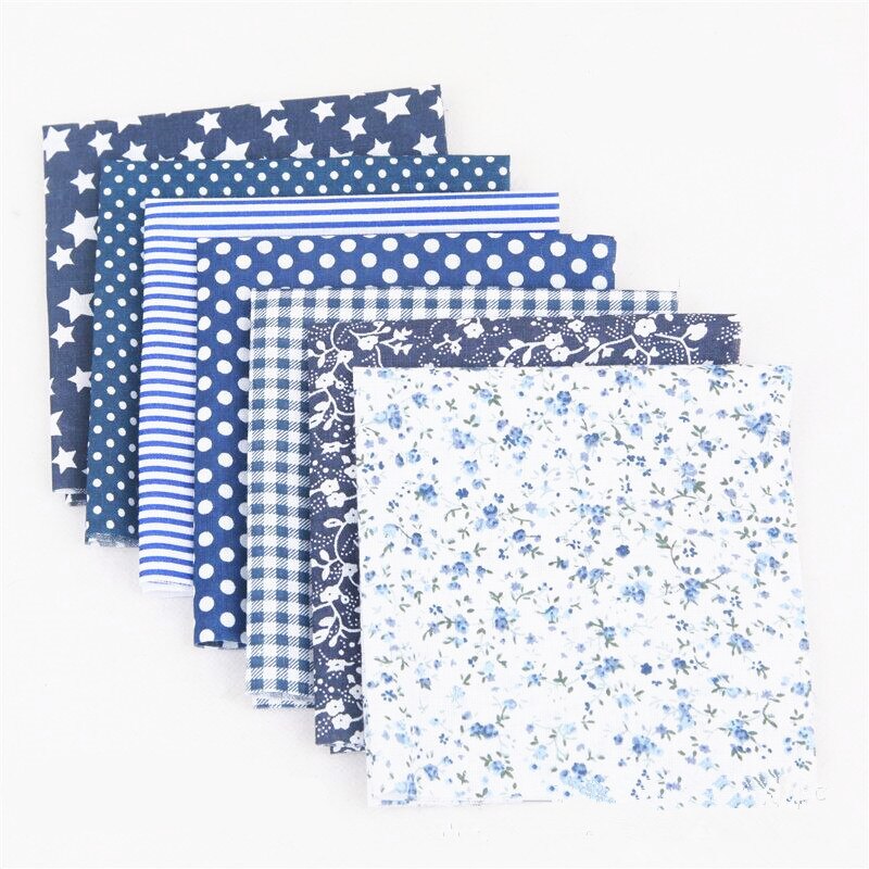 7pcs/lot Patchwork DIY Sewing Mixed Style Floral Print Cotton Fabric Cloth Crafts Bundle Sewing Material 25x25cm