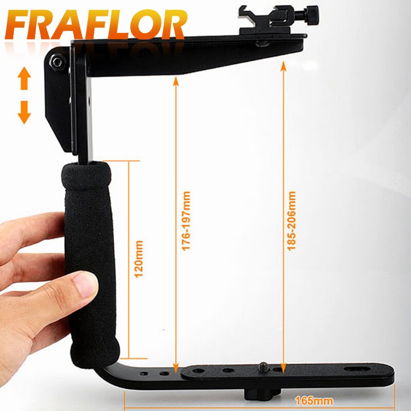 U-Vormige Omkeerbare Roterende Flash Bracket Video Handle Handheld Stabilizer Grip Draaibaar Voor Camera Camcorder Mini Dv Dslr Slr