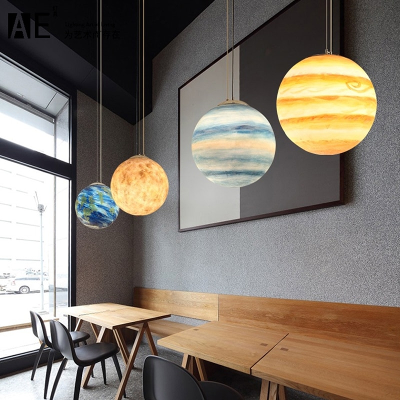 Nordic planet hanglamp hanglamp  e27 acryl bol hanglamp kinderkamerlamp jongenslamp meisjeslampen