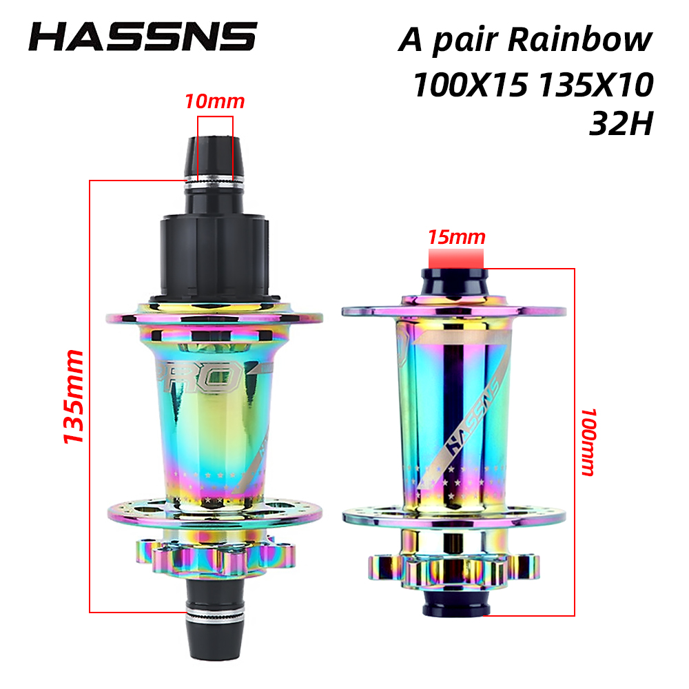 HASSNS Bujes de moto de cross 32 agujeros 135X10 100X15 Estructura HG de marcha única compatible con 8/9/10/11 velocidades: Blanco