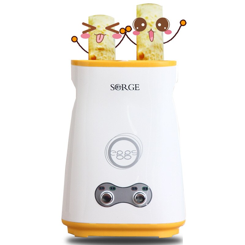 220v elektriske automatiske omeletter dobbel eggemaskin dobbel bryter kok kok egg egg pølse maskin komfyr frokost maker: Hvit