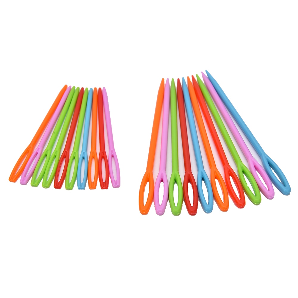 20 stk / mye heklenål barn plast barn vev utdannelse sy strikking korssting strikkepinne 7cm/9cm