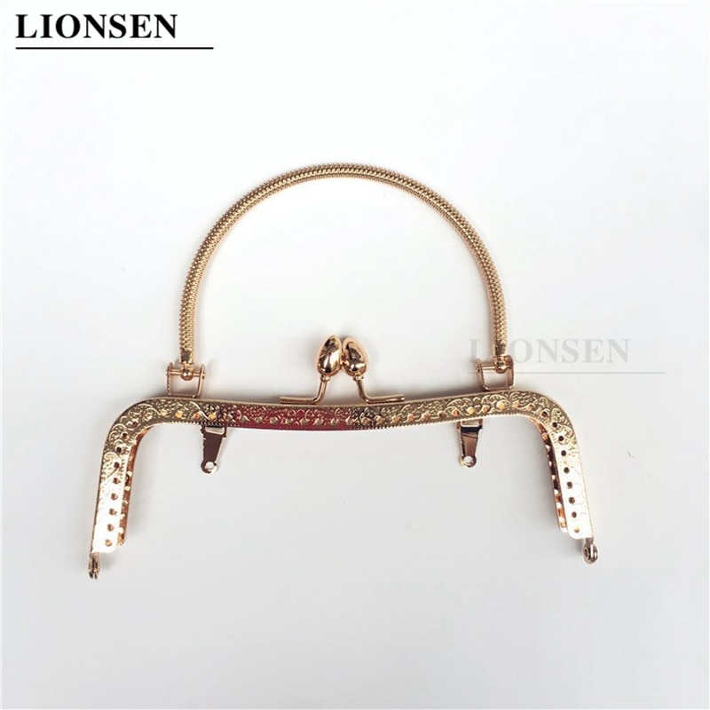 LIONSEN 16.5cm chilli pepper Head Metal Purse Frame Handle Clutch Bag Accessories DIY Kiss Clasp Lock HandBag Hardware