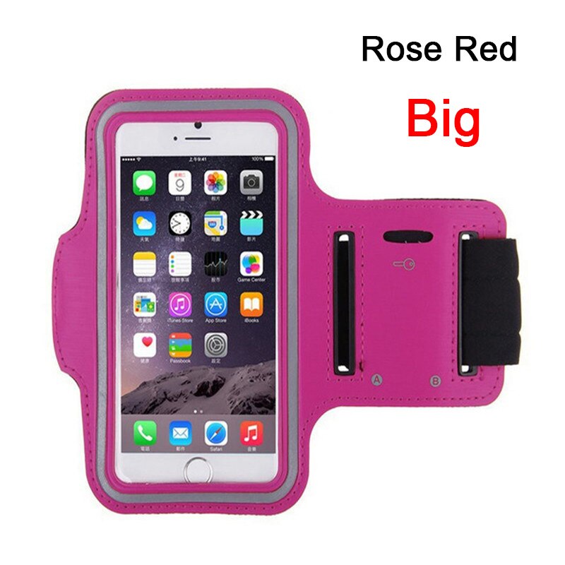 Waterproof 5.5" Gym Running Phone Bag Arm Band Case for iPhone 7 Outdoor Sports Phone Holder Armband Case for J4 J6: Big Rose