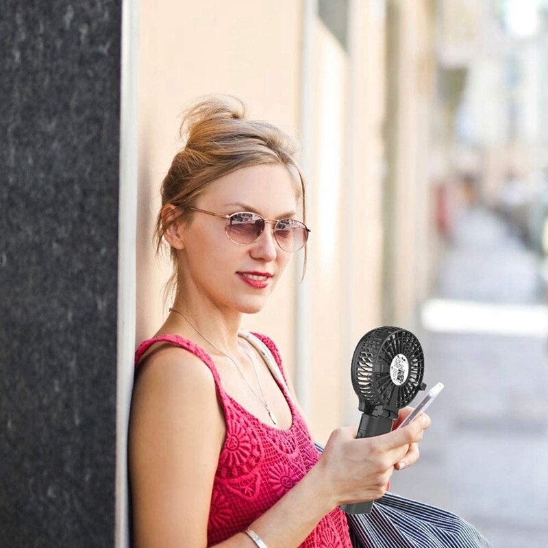 OPOLAR Hand Held Fan 5200Mah USB Rechargeable Fan Small Portable Handheld Fan Foldable Mini Desk Fan For Home Travel Indoors