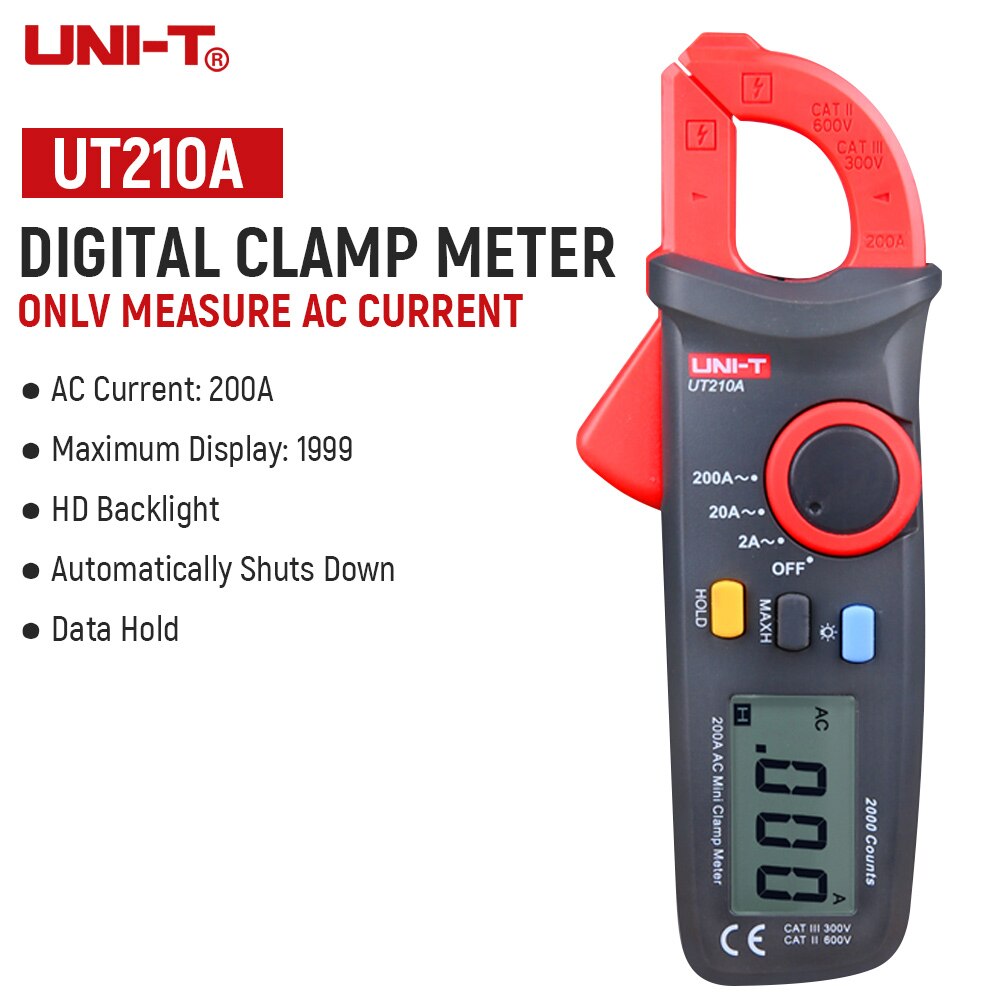 UNI-T UT210A B C D E Stroomtang Circuit Power Detectie Tester Auto Range Multimeter Dc/Ac Stroom Spanning instrumenten Bz: UT210A