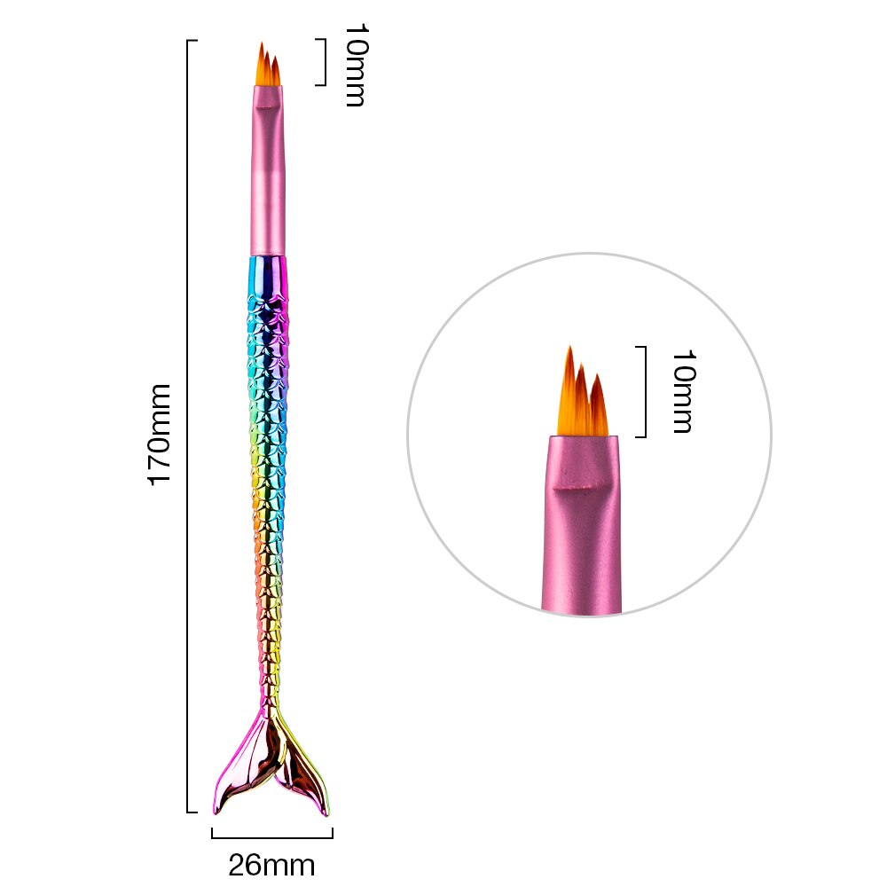 Nagelkonst pensel liner linje rand fisk blomma målning liner målning pensel rita manikyr verktyg tips: 6