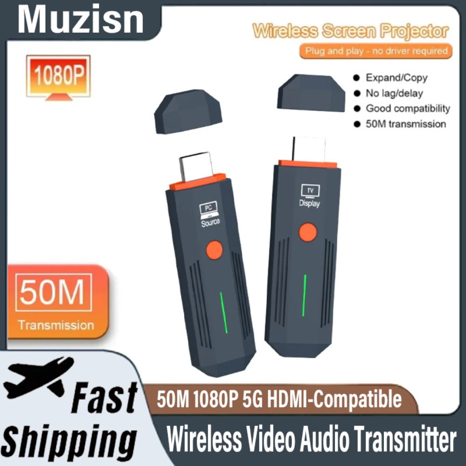 5g 1080p 50m sem fio hdmi-transmissor de vídeo e receptor extensor tv vara dongle adaptador para tv box projetor pc