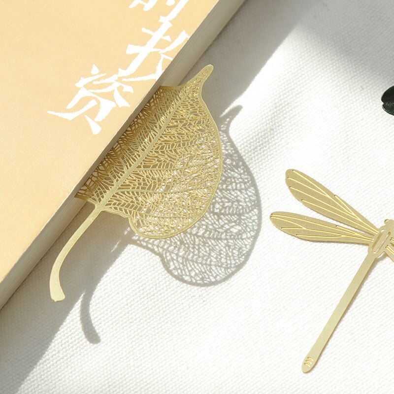 Retro metal bogmærker papirclips gyldne hule blade sommerfugl metal bogmærke til bog skole bogmærke papirvarer