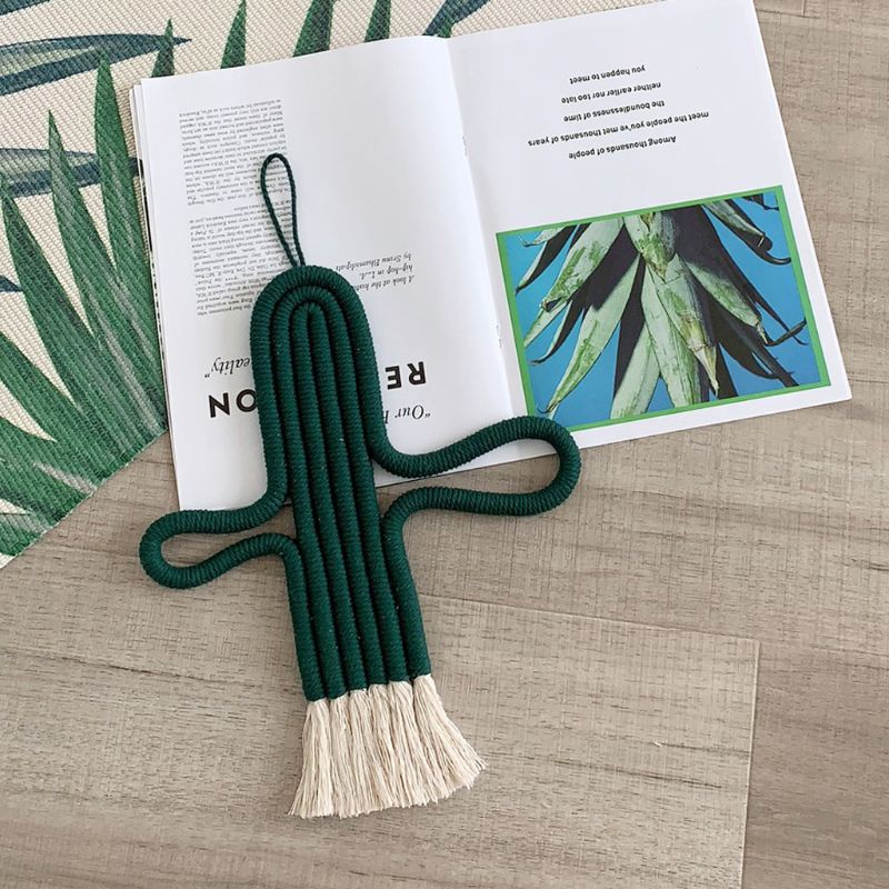 Macramé tenture murale décoration de la maison accessoires Cactus charme voiture tissé à la main tapisserie tenture murale décoration Boho