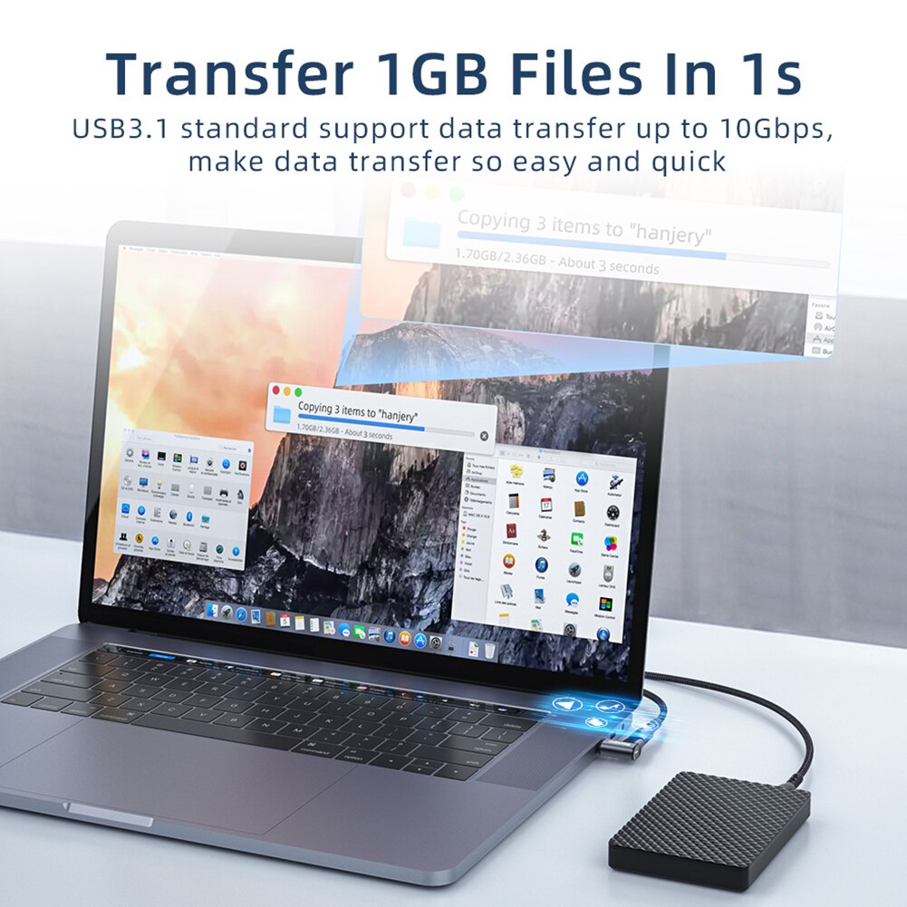 Essager magnetyczny Adapter USB C 24Pin USB 3.1 typ C męski na żeński PD 100W szybkie ładowanie 10 gb/s kabel do transmisji danych 4K dla MacBook Pro powietrza