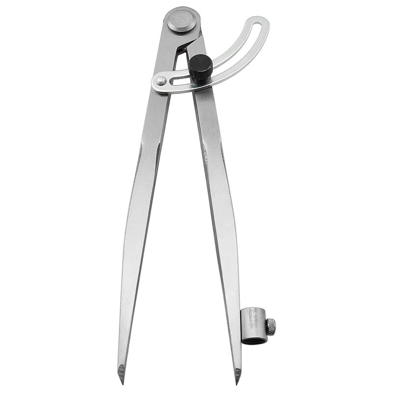 8 Inch Compass 200mm Precision Wing Divider Scribe Tool with Pencil Holder for Geometry, Wood, Metal and Leather: Default Title