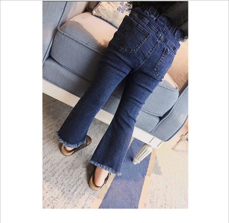 Spring Girls Ripped Jeans Baby Jeans Kids Toddler Denim Pants Legs Casual Kids Clothing Girls Leggings Boot Cut Pants 2-10Y