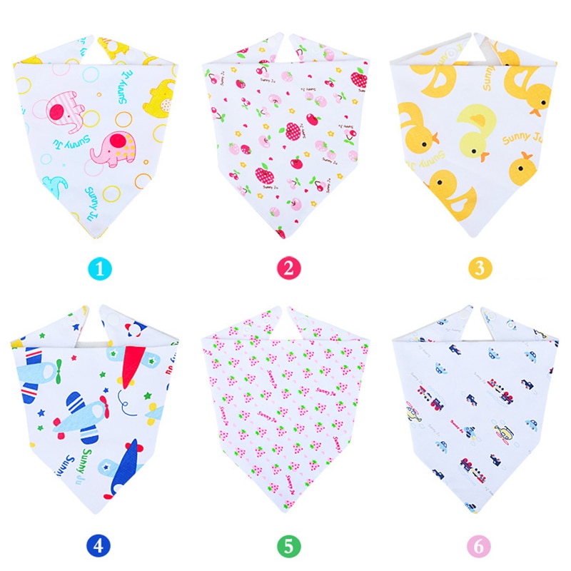Bavoir en coton doux pratique pour bébé | Saliva pour bébé, serviette triangulaire, drôle, de dessin animé à la , Non-toxique