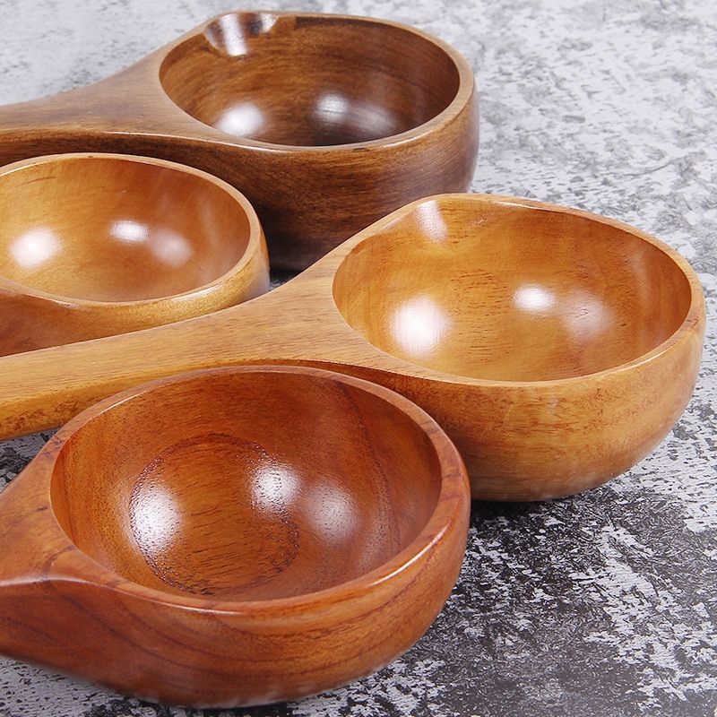 Vacclo 1pc Wooden Big Soup Spoon Long Handle Porridge Cornmeal Scoop Water Ladle Kitchen Tableware Cooking Utensil Tool