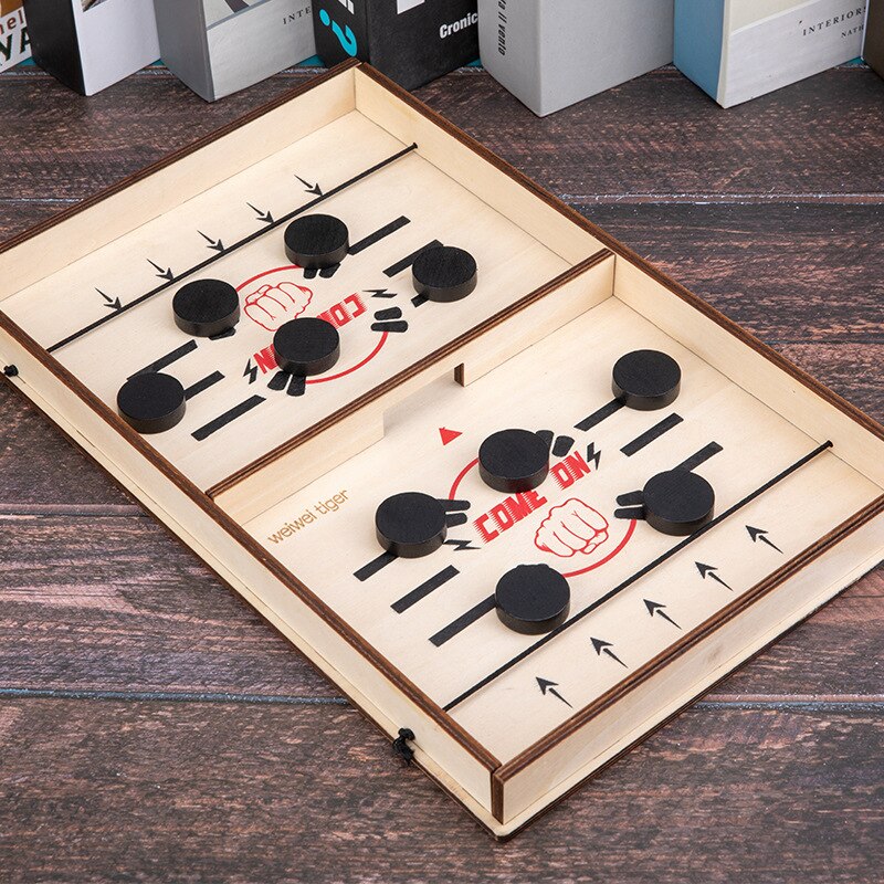 Juego De Mesa Hockey De Disco Saltarín (Bouncing Hockey) - 2 Jugadores, Portátil, Para Padres E Hijos