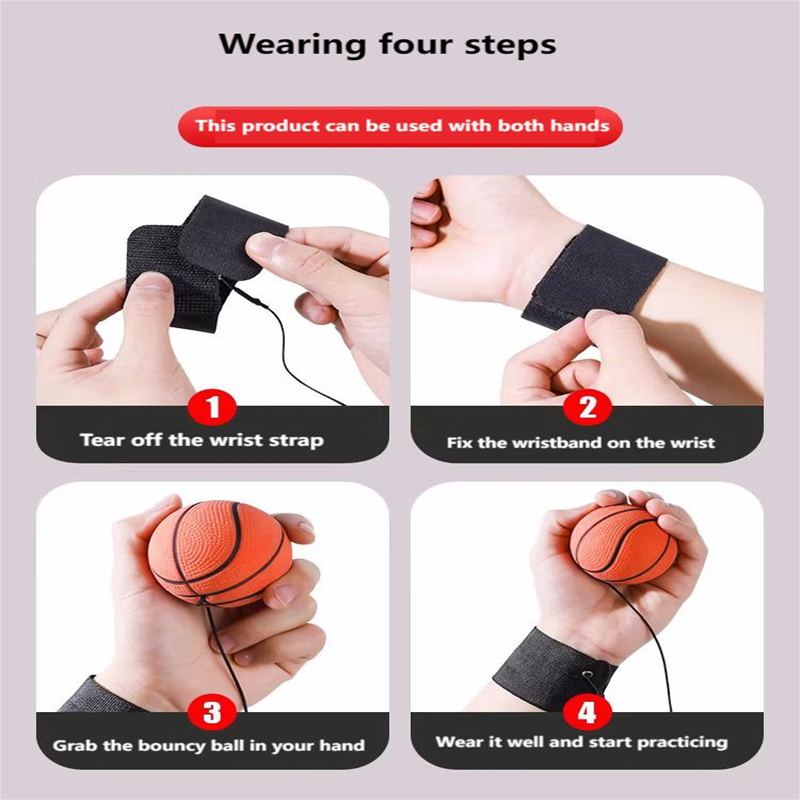 2Pcs Children Sponge Rubber Hand Ball Toy Game Exercises Bouncing Elastic Sport On Nylon String Children Kids Outdoor Toy Ball