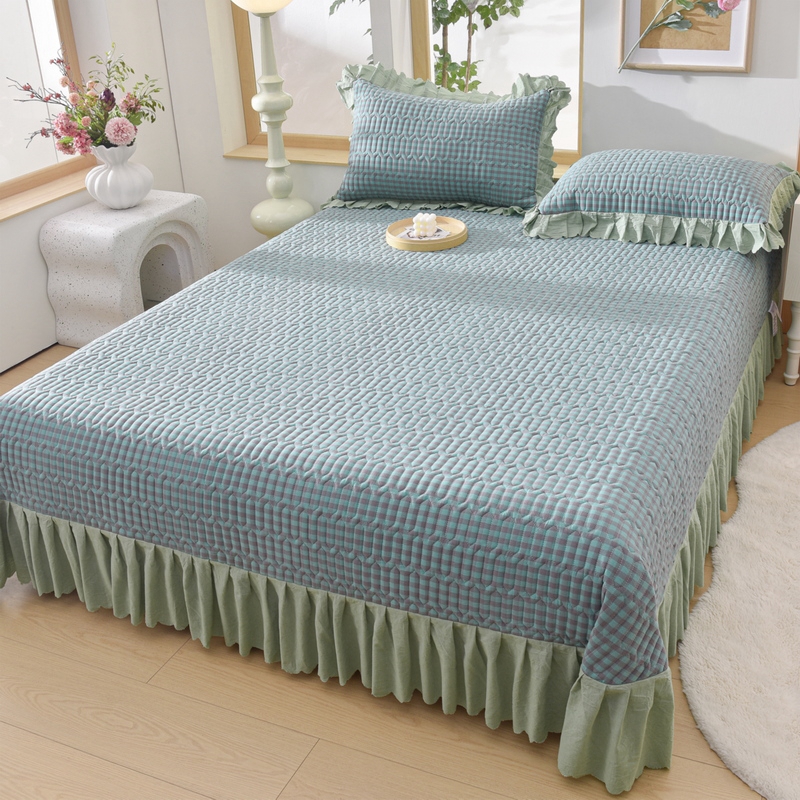 Enkelt sengeteppe til dobbeltseng, jenter og gutter, sengetøy, teppe, tykkere laken, 침대커버 (putetrekk må bestilles): 200*65cm / Lilla