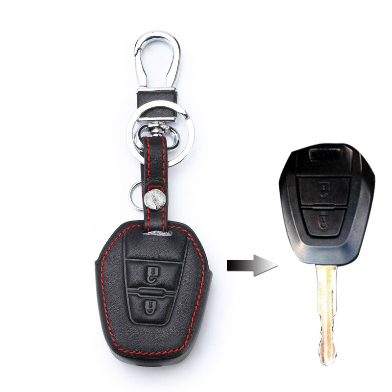 Til isuzu / isuzu d-max / mu-x bilnøgle shell protecor nøglering bil styling 1 stk bilnøgle etui cover læder holder kæde: B stil