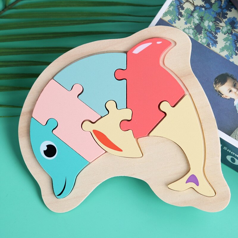 Kids Wooden Puzzles Macaron Colorful Animal Jigsaw Puzzle Toys For Toddler Puzzle Early Educational Toys For Child: 08